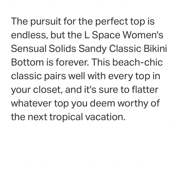 NWOT L*Space Sensual Solid Sandy Classic Bikini Bottom - Picture 12 of 13